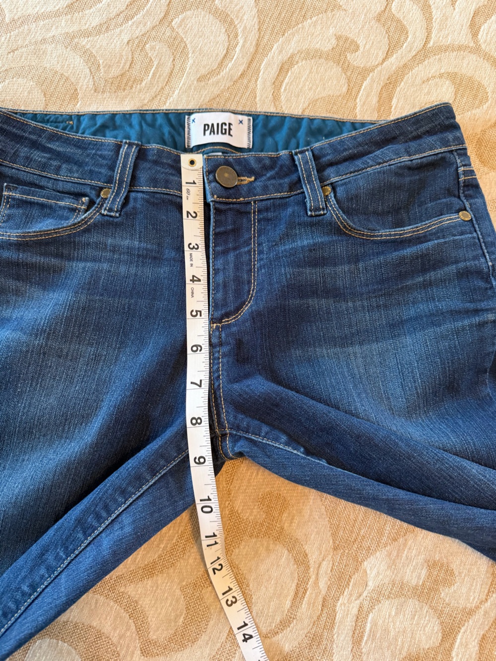 PAIGE Skyline Ankle Peg Jeans 29 Medium Wash Stretch Denim - Picture 12 of 14